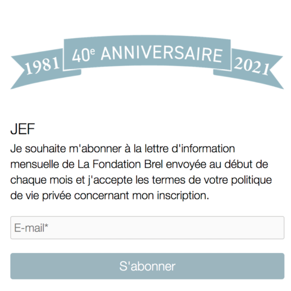 S’abonner à Jef, notre newsletter mensuelle